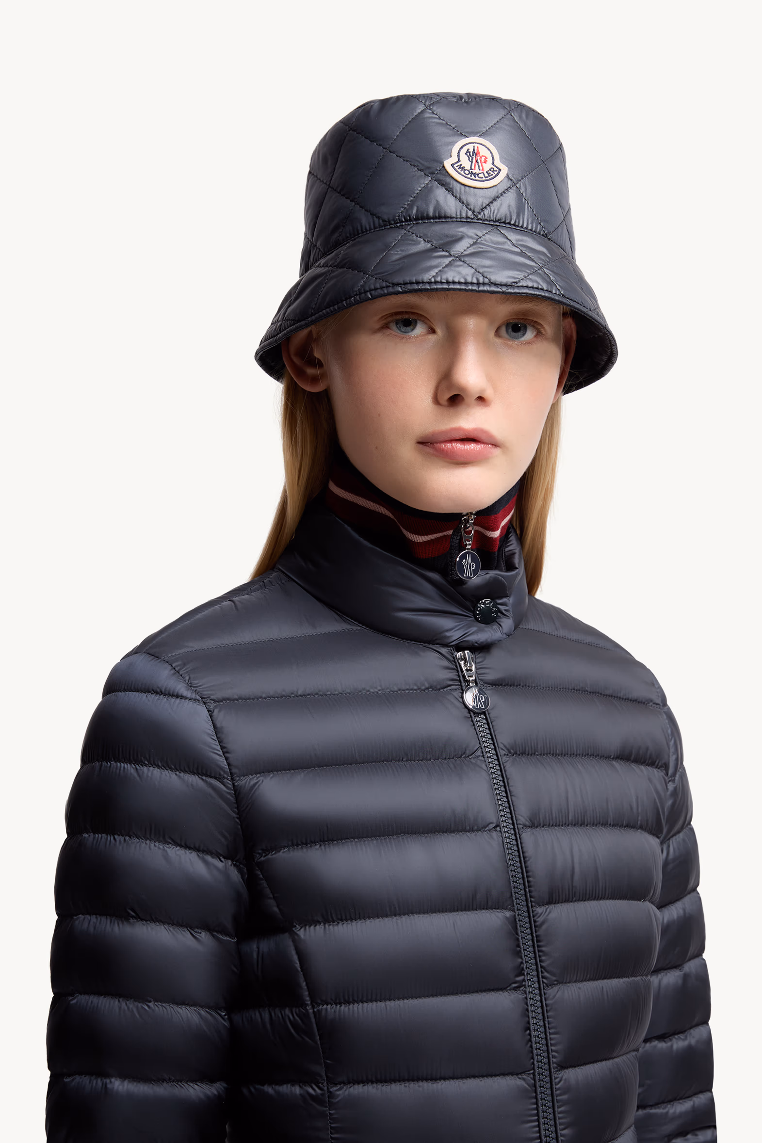 Diamond-Quilted Padded Bucket Hat Women Navy Blue Moncler 2